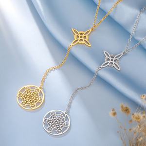 Collar Myshape con Colgante <span class=keywords><strong>de</strong></span> Nudo <span class=keywords><strong>de</strong></span> Bruja y Metatrón Talismán Wicca <span class=keywords><strong>de</strong></span> <span class=keywords><strong>Buena</strong></span> <span class=keywords><strong>Suerte</strong></span> y Protección Joyería Mística Espiritual <span class=keywords><strong>de</strong></span> Acero Inoxidable - Product Image 2