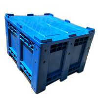 Palette en plastique HDPE recyclable à base solide pour chariot élévateur, avec roues, pour riz et aliments pour animaux