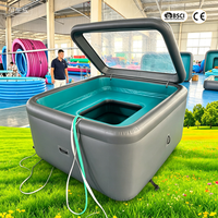Piscine gonflable premium Drop Stitch avec coussin, bain de glace carré en PVC, spa à domicile, pour fêtes et entreprises de location