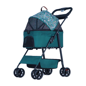 4 ruote senza Zipperless con assorbimento degli urti per animali domestici leggero carrello pieghevole per viaggi a piedi - Product Image 4