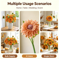Fleur artificielle décorative pour la photographie et la décoration intérieure, tournesol couleur Morandi, toucher réel, vente en gros