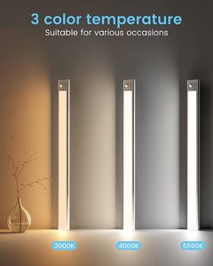 Luz LED para debajo del gabinete, paquete de 1, 2 unidades, 4500mAh, mAh, recargable, 23CM, 30CM, 40C, luz con sensor de movimiento de 60CM para <span class=keywords><strong>armario</strong></span> de cocina - Product Image 5