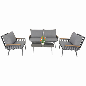 Meubles haut <span class=keywords><strong>de</strong></span> gamme et élégants en promotion directe usine – Ensembles <span class=keywords><strong>de</strong></span> <span class=keywords><strong>salon</strong></span> 4 pièces avec structure en aluminium - Product Image 3