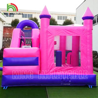 Princesse Gonflable Palais Combo de Fête D'anniversaire de Fille Rose gonflable Château Videur Avec panier de Basket Pour Les Enfants