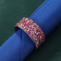 Anneau de serviette de haute qualité à imprimé léopard doré, boucle en PVC ornée de strass, matériau métallique, style américain, décoration de mariage personnalisable