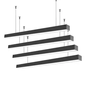 Lâmpada led de suspensão linear, 200-240vac, escritório, alumínio, led, luz linear, iluminação da parede