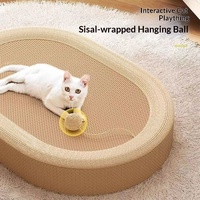 Griffoir pour chat en sisal en gros, sans poussière, coussin à griffer pour chat, lit de repos, emballé en carton