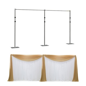 Support de Fond de Scène Réglable 12 x 24 pieds à 2 Panneaux, en Tubes et Draperies, pour Ballons, Mariages, Événements et Arche de Présentation - Product Image 1