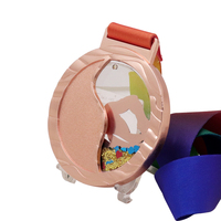 Haute qualité fabricant conception personnalisé en alliage de Zinc médaille creuse sculpture Quicksand médaille natation course sport Souvenir médaille