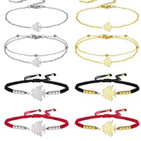 Bracelet ajustable en acier inoxydable plaqué argent avec breloque cèdre du Liban, tressé, symbole patriotique du Liban, cadeau classique
