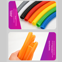 Tubo Corrugado Gris Blanco de PP Ignífugo Rojo Naranja Amarillo AD21.2 17mm Diseño Abrible para Cableado y Monitoreo