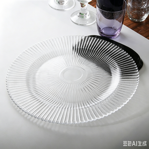 Assiette <span class=keywords><strong>de</strong></span> présentation en verre bleu marine à bord ondulé et volanté <span class=keywords><strong>de</strong></span> 13 pouces, peinte à la main, <span class=keywords><strong>de</strong></span> luxe, pour mariage, réception, hôtel et restauration - Product Image 5
