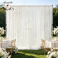ANNIELU Grand Panneau de Tissu en Maille à Paillettes Blanches Scintillantes pour Rideaux Décoratifs, Idéal pour Mariages, Événements et Fêtes
