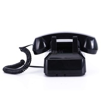 Téléphone filaire rétro américain des années 1930 avec cloche mécanique pour hôtel café chambre à thème bouton poussoir numérotation aspect antique