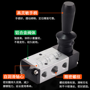 ZPCAC วาล์วควบคุมลมแบบนิวแมติก 4R210-08 วาล์วเปลี่ยนทิศทางแบบแมนนวล 1/4 นิ้ว พอร์ต 0-10 บาร์ ความดัน - Product Image 4