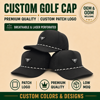 Gorra Deportiva de Golf de Cinco Paneles, Impermeable, de Oxford, con Emblema de Silicona Personalizado, MOQ Bajo, OEM, Perforada con Láser, Transpirable