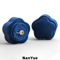 Boîte à bague en velours personnalisée en forme de fleur, emballage de bijoux élégant et luxueux pour fiançailles, mariage, demande en mariage, cadeau, mini et portable