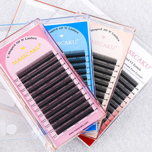 Extensiones de Pestañas MASSCAKU en Forma de U 3D/4D/5D, 8-15 mm, Suaves, Mate, Negras, Grupos de Pestañas Completas y Densas, Malla de Maquillaje, Pestañas Cruzadas - Product Image 1