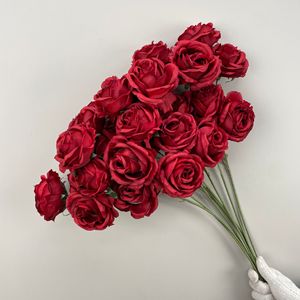 Fleurs de mariage rouges faites à la main Grand vin rouge Salle de mariage Route Plomb Décoration douce Vente en gros Graduation de Thanksgiving - Product Image 1