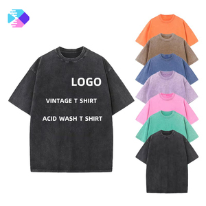 T-shirt vintage délavé à l'acide, logo personnalisé, t-shirts de haute qualité pour hommes, été, 250 GSM, tee-shirt surdimensionné, graphisme personnalisé, t-shirt vieilli - Product Image 1