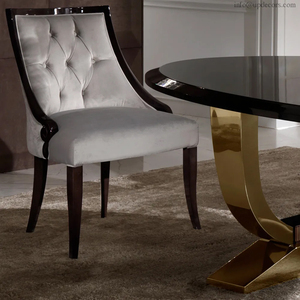 Top Selling Italian Luxury <b>Dining</b> Room Furniture Set Black Lacquered Gold Oval Marble <b>Dining</b> <b>Table</b> - Product Image 3