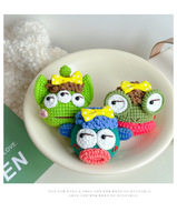 Boneka Gantungan Kunci DIY Gaya Kartun Mata Menjuntai Jepang Korea, Boneka Rajut Wol Buatan Tangan, Boneka Crochet Lucu Rajutan Tangan