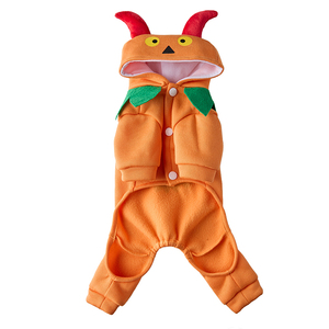 चार पैर नारंगी गर्म पालतू कोट थोक हेलोलीन पालतू पालतू पालतू जानवर टोपी के साथ - Product Image 6