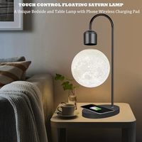 Lámpara Lunar de Levitación Magnética con Carga Inalámbrica, 3 Colores, Levitación 3D, Lámpara de Mesa Flotante, Regalo de Navidad
