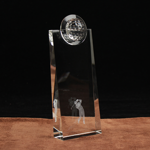 Fournisseur d'usine Pujiang : Trophée de golf personnalisé gravé DIY de la marque Wangzhe en cristal, avec texte personnalisé et logo sportif sur mesure - Product Image 5