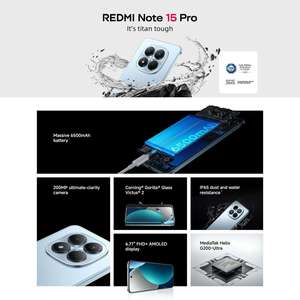 <span class=keywords><strong>Xiaomi</strong></span> Redmi Note 15 Pro Smartphone Titan Resistente a Caídas, Pantalla AMOLED de 6.77 Pulgadas y 120Hz con Protección Ocular, Cámara de 200MP, Carga Inversa de 45W - Product Image 2