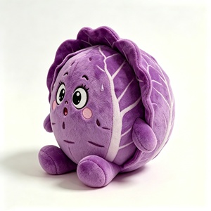 Peluche de Repollo Rojo Redondo y Suave Personalizado, Adorable Almohada de Peluche de Vegetal, Lindo Juguete de Peluche de Repollo Morado - Product Image 5