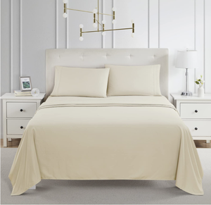 Sábanas de color <span class=keywords><strong>Beige</strong></span> de lujo para Hotel, ropa de cama Extra Suave, doble cepillado, tamaño Queen - Product Image 2