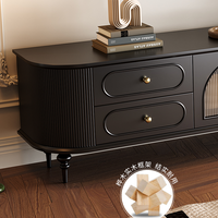 Meuble TV en bois massif rétro français, table basse combinée, style simple et moderne, petit salon, meuble TV sur pied peint