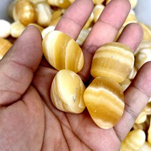 <span class=keywords><strong>Pietra</strong></span> burattata di <span class=keywords><strong>Calcite</strong></span> arancione di Spar islandese di miele giallo all'ingrosso in vendita - Product Image 5