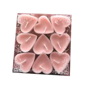 Pink Heart Shape Scented Tea Light Candle 4 Hour 50 Pack For Wedding Decor
