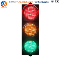 Feu de signalisation routière 400 mm (16 po) à LED, étanche, avec boîtier en PC, alimentation DC12V/DC24V