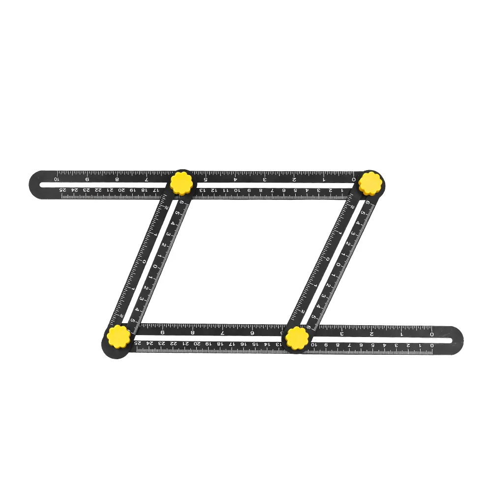 헤비 듀티 멀티 앵글 눈금자 4 홀더 블랙 다기능 접이식 눈금자 4 각도 눈금자
