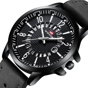 Montre-bracelet décontractée pour homme, au design audacieux et unique, avec dateurateur, bracelet en cuir noir et index lumineux, idéale pour le streetwear - Product Image 6