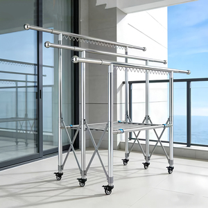 Séchoir à linge autoportant en acier inoxydable, pliable et extensible, pour balcon, intérieur et extérieur, vente en gros - Product Image 5