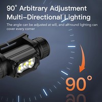 Lampe frontale ultra-lumineuse 2300LM, portée 110M, rechargeable par USB 1800mAh, pour activités de plein air et situations d'urgence