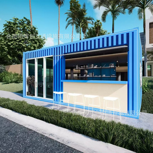Casa Contenedor Modificada de Diseño Industrial Rectangular para Tienda con Barra y Área de Asientos - Product Image 1