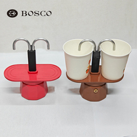 Cafetière Moka Moderne Portable en Aluminium 2 Tasses à Double Tube pour Café et Thé, Construction Métallique Durable