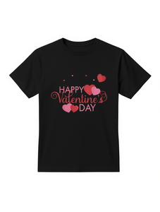 T-shirt per San Valentino da donna, manica corta, girocollo, vestibilità ampia, casual, stampata con cuori e lettere, jersey 100% cotone - Product Image 1