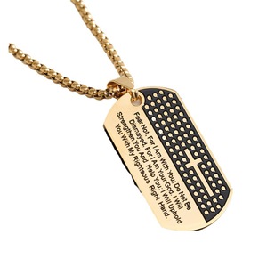 Collier militaire en acier inoxydable avec croix, pendentif gravé de 40mm pour hommes et femmes, cadeau à porter au quotidien - Product Image 5