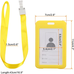 En stock : badges de travail transparents double face, porte-noms, porte-cartes, cordons, passe-admissions en plastique avec logo imprimé - Product Image 1