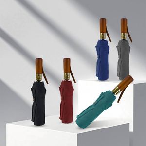 Parapluie pliable anti-vent de luxe personnalisé automatique avec lumières solaires - Product Image 5