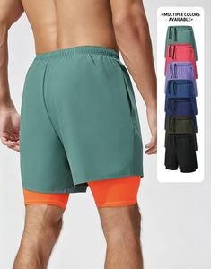 Shorts de course d'extérieur respirants pour hommes avec doublure élastique, shorts de sport double couche pour l'entraînement et la gym - Product Image 2
