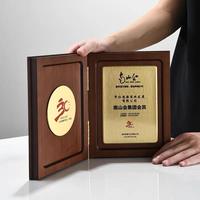 Plaque de certificat en bois pliable personnalisée en gros Plaque de prix Plaques en bois MH-MJ0297