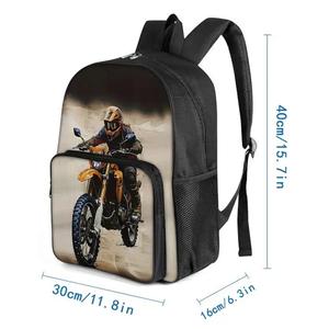 Sac à dos à motif moto avec poche avant carrée, fermeture éclair, grande capacité, en polyester, pour garçons/filles, <span class=keywords><strong>dessin</strong></span> <span class=keywords><strong>animé</strong></span> 3D, pour l'école <span class=keywords><strong>des</strong></span> enfants - Product Image 2