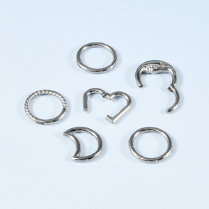 Paslanmaz çelik burun ve küpeler Segment yüzükler kalp şekilli kıkırdak Daith Conch sarmal <span class=keywords><strong>Septum</strong></span> Piercing yüzükler göbek takı<span class=keywords><strong>s</strong></span>ı 16G - Product Image 5